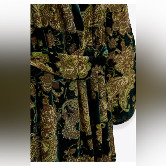 Zara midi fringed velvet dress sz S - Picture 5 of 8